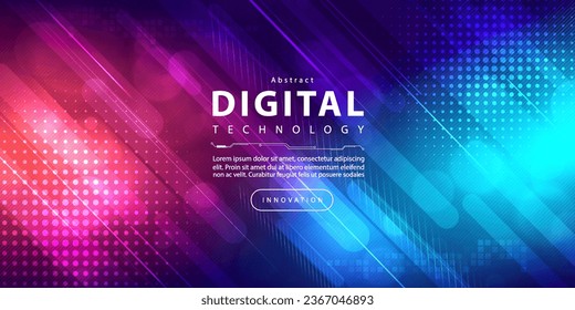 Abstract digital technology futuristic circuit blue pink background, Cyber science tech, Innovation communication future, Ai big data, internet network connection, Cloud hi-tech illustration vector