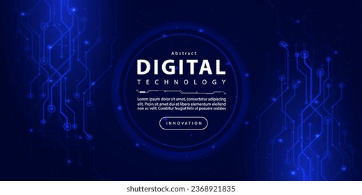 Abstract digital technology futuristic circuit board blue background, Cyber science tech layout, Innovation future Ai big data, Global internet network connection, Cloud hi-tech illustration vector