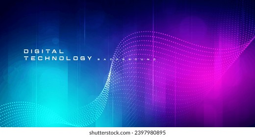 Abstract digital technology futuristic circuit blue pink background, Cyber science tech, Innovation communication future, Ai big data, internet network connection, Cloud hi-tech illustration vector