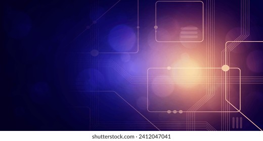 Abstract digital technology futuristic circuit blue purple background, Cyber science tech, Innovation communication future, Ai big data, internet network connection, Cloud hi-tech illustration vector