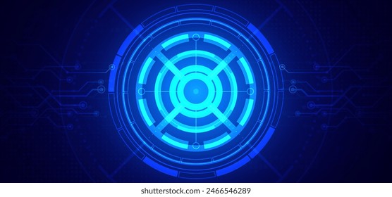 Abstract digital technology futuristic circuit board blue background, Cyber science tech layout, Innovation future Ai big data, Global internet network connection, Cloud hi-tech illustration vector