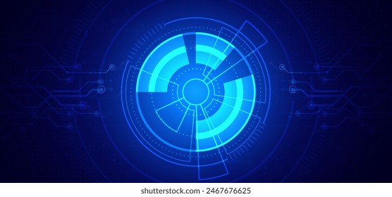 Abstractas tecnología digital futurista placa de circuito de fondo azul, Cyber ciencia diseño de tecnología, Innovación futuro Ai big data, Conexión de red de Internet global, Nube de alta tecnología ilustración Vector