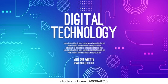 Abstract digital technology futuristic circuit blue pink background, Cyber science tech, Innovation communication future, Ai big data, internet network connection, Cloud hi-tech illustration vector