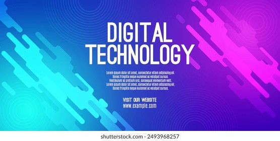 Abstract digital technology futuristic circuit blue pink background, Cyber science tech, Innovation communication future, Ai big data, internet network connection, Cloud hi-tech illustration vector