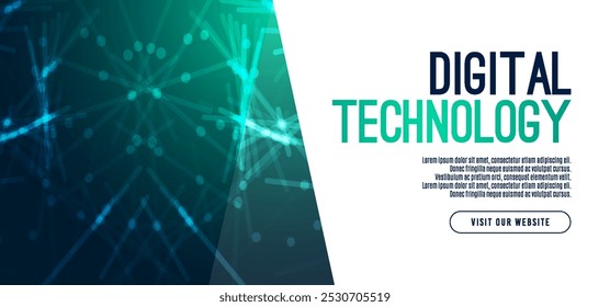 Abstract digital technology futuristic circuit blue green background, Cyber science tech, Innovation communication future, Ai big data, internet network connection, Cloud hi-tech illustration vector