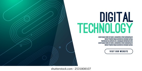 Tecnologia digital abstrata circuito futurista fundo verde azul, Tecnologia de ciberciência, Inovação comunicação futuro, Ai big data, conexão de rede de internet, Nuvem hi-tech ilustração vetor