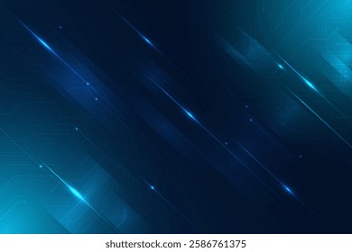 Abstract digital technology futuristic circuit blue background, Cyber science tech, Innovation communication future, Ai big data, internet network connection, Cloud hi-tech illustration