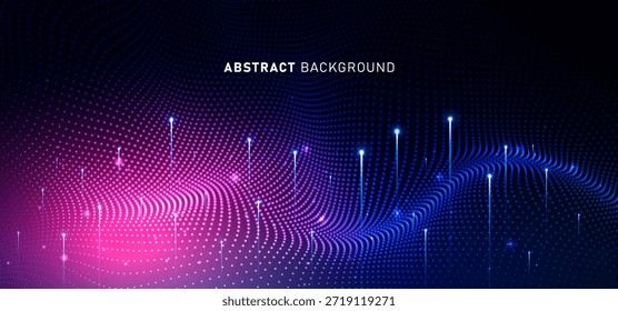 Tecnología digital Abstractas futurista fondo azul rosa, tecnología de la ciencia cibernética, futuro de la comunicación de la innovación, datos grandes de la IA, conexión de red de Internet, Vector de ilustración de alta tecnología de la nube 3d