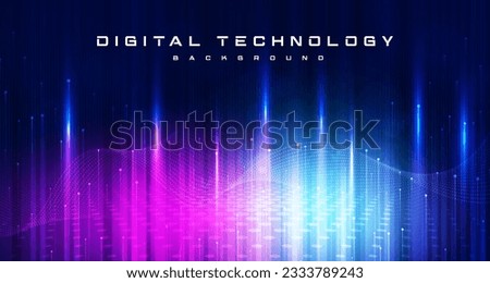 Abstract digital technology futuristic circuit blue pink background, Cyber science tech, Innovation communication future, Ai big data, internet network connection, Cloud hi-tech illustration vector