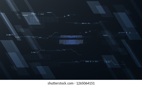 Abstract digital technology futuristic cyber system background vector design