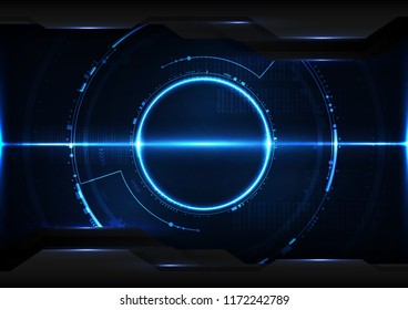 Abstract digital technology futuristic data interface background vector design