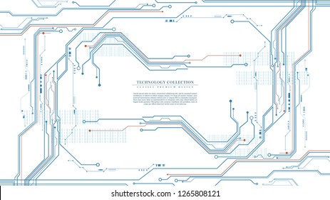 Abstract digital technology futuristic engineering connection background vector design