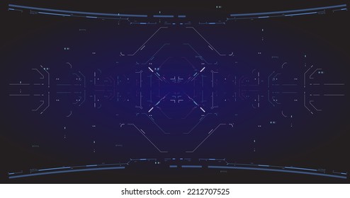 Abstract digital technology. Futuristic HUD, FUI, Virtual Interface. Infographic Elements Futuristic Template Banner. Scifi and HUD box elements.