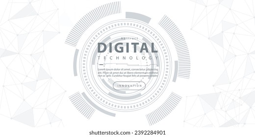 Abstract digital technology futuristic internet network speed connection white background, cyber nano information communication, innovation future tech data, Ai big data lines dots illustration vector