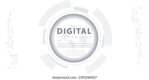 Abstract digital technology futuristic internet network speed connection white background, cyber nano information communication, innovation future tech data, Ai big data lines dots illustration vector