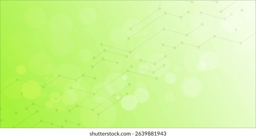Abstract digital technology futuristic internet network speed connection green background.