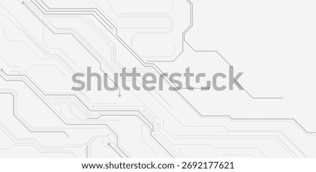 Abstract digital technology futuristic internet network speed connection white background, cyber nano information communication, innovation future tech data, Ai big data lines dots illustration vector
