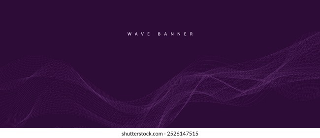 Abstrato tecnologia digital futurista roxo onda fundo.