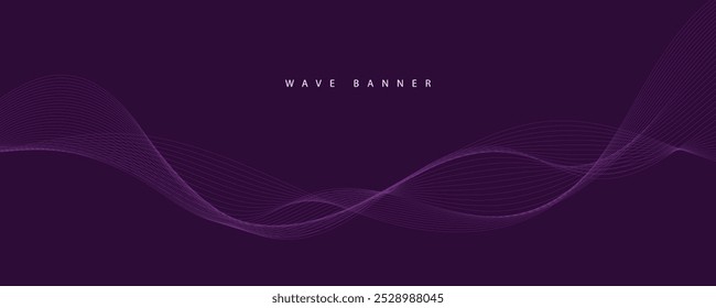 Abstract digital technology futuristic purple wave background.	
