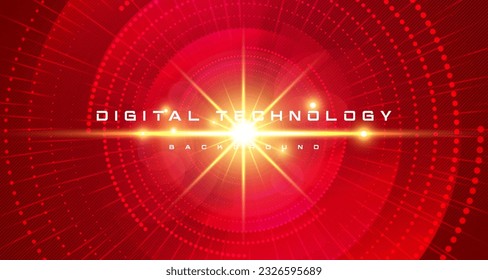 Abstract digital technology futuristic red background, Cyber information data science tech, Innovation communication future, Ai big data, internet network connection, Cloud hi-tech illustration vector
