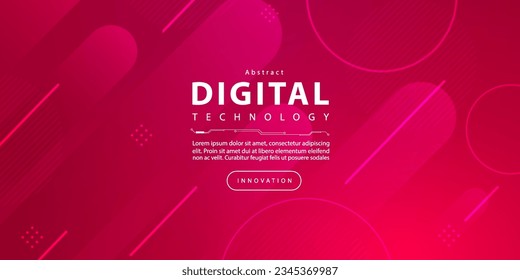 Abstract digital technology futuristic red background, Cyber information data science tech, Innovation communication future, Ai big data, internet network connection, Cloud hi-tech illustration vector