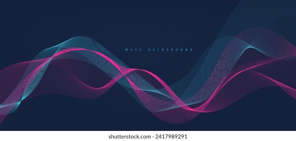 Resumen de la tecnología digital de fondo de onda futurista.