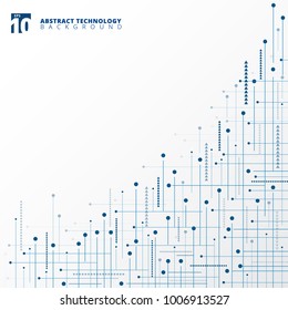Abstract digital technology geometric lines dots background, Vector illustration