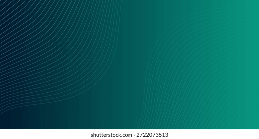 Abstract digital technology green and dark gradient. White line with cyber concept. Simple design