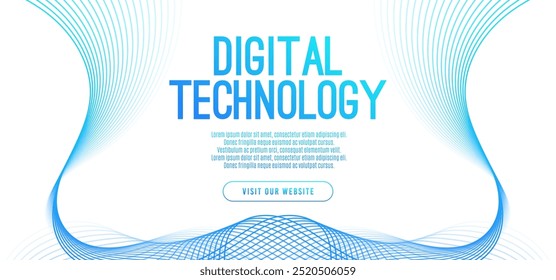 Abstract digital technology hi-tech futuristic blue white background, cyber information communication, innovation future tech data, internet network connection, Ai big data lines dots, circuit vector