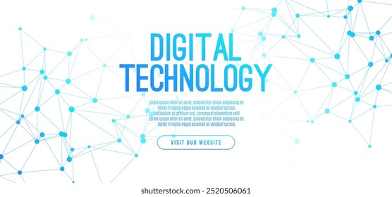 Tecnologia digital abstrata alta tecnologia futurista azul branco fundo, comunicação de informações cibernéticas, inovação futuros dados tecnológicos, conexão de rede de internet, Ai grandes linhas de dados pontos, circuito vetor