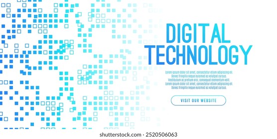 Abstract digital technology hi-tech futuristic blue white background, cyber information communication, innovation future tech data, internet network connection, Ai big data lines dots, circuit vector
