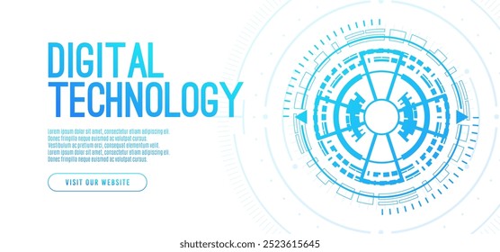 Abstract digital technology hi-tech futuristic blue white background, cyber information communication, innovation future tech data, internet network connection, Ai big data lines dots, circuit vector