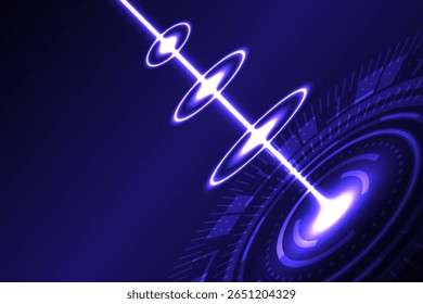 Abstrakt Digitale Technologie Laserstrahl-Hintergrund, Netzwerkkommunikationskonzept