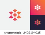 Abstract digital technology logo design icon vector template