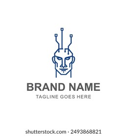 Abstract Digital technology logo design template. Symbol for tech, internet, system, Artificial Intelligence and computer.
