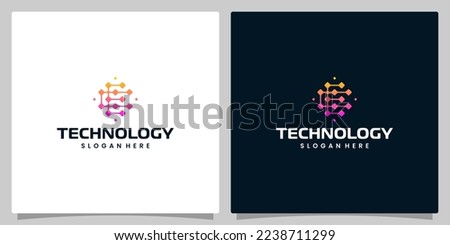 Abstract Digital technology logo design template with initial letter E and C graphic design illustration. Symbol for tech, internet, system, Artificial Intelligence and computer.