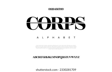 Resumen del alfabeto de fuente del logotipo de la tecnología digital. Fuentes urbanas modernas mínimas para logotipo, marca, etc. Tipografía tipo de letra mayúsculas minúsculas y número. ilustración vectorial