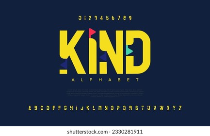 Abstract digital technology logo font alphabet. Minimal modern urban fonts for logo, brand etc. Typography typeface uppercase lowercase and number. vector illustration