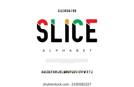 Abstract digital technology logo font alphabet. Minimal modern urban fonts for logo, brand etc. Typography typeface uppercase lowercase and number. vector illustration