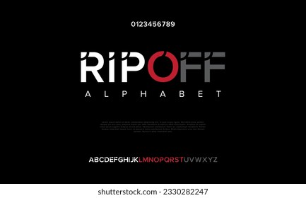 Resumen del alfabeto de fuente del logotipo de la tecnología digital. Fuentes urbanas modernas mínimas para logotipo, marca, etc. Tipografía tipo de letra mayúsculas minúsculas y número. ilustración vectorial