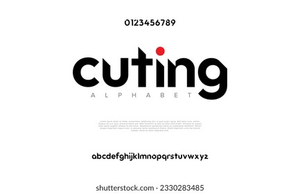 Abstract digital technology logo font alphabet. Minimal modern urban fonts for logo, brand etc. Typography typeface uppercase lowercase and number. vector illustration