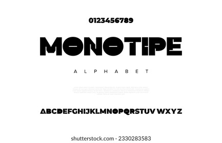 Resumen del alfabeto de fuente del logotipo de la tecnología digital. Fuentes urbanas modernas mínimas para logotipo, marca, etc. Tipografía tipo de letra mayúsculas minúsculas y número. ilustración vectorial