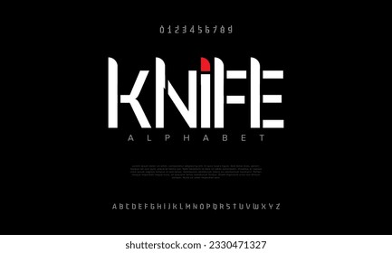 Abstract digital technology logo font alphabet. Minimal modern urban fonts for logo, brand etc. Typography typeface uppercase lowercase and number. vector illustration
