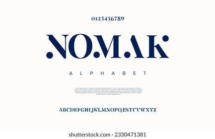 Resumen del alfabeto de fuente del logotipo de la tecnología digital. Fuentes urbanas modernas mínimas para logotipo, marca, etc. Tipografía tipo de letra mayúsculas minúsculas y número. ilustración vectorial