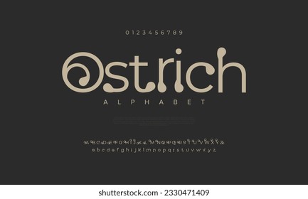 Abstract digital technology logo font alphabet. Minimal modern urban fonts for logo, brand etc. Typography typeface uppercase lowercase and number. vector illustration