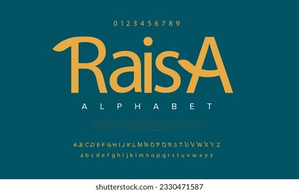 Resumen del alfabeto de fuente del logotipo de la tecnología digital. Fuentes urbanas modernas mínimas para logotipo, marca, etc. Tipografía tipo de letra mayúsculas minúsculas y número. ilustración vectorial