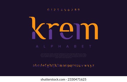 Abstract digital technology logo font alphabet. Minimal modern urban fonts for logo, brand etc. Typography typeface uppercase lowercase and number. vector illustration