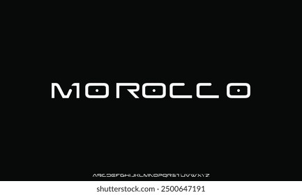 Abstract digital technology logo font alphabet. Minimal modern urban fonts for logo, brand.