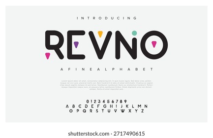 Abstractas alfabeto de fuente de logotipo de tecnología digital. Fuentes urbanas modernas mínimas para el logotipo, la marca, etc. Tipografía tipografía mayúscula minúscula y número. Ilustración vectorial