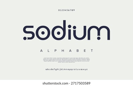 Abstractas alfabeto de fuente de logotipo de tecnología digital. Fuentes urbanas modernas mínimas para el logotipo, la marca, etc. Tipografía tipografía mayúscula minúscula y número. Ilustración vectorial